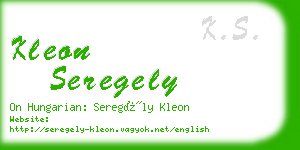 kleon seregely business card